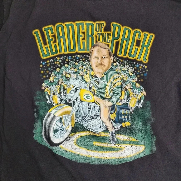Vintage Starter Green Bay Packers Leader of The Pack Mike Holmgren Shirt Large - Picture 3 of 7